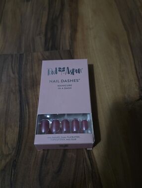 Red Aspen Nail Dashes Elder Rose Pink Shimmer